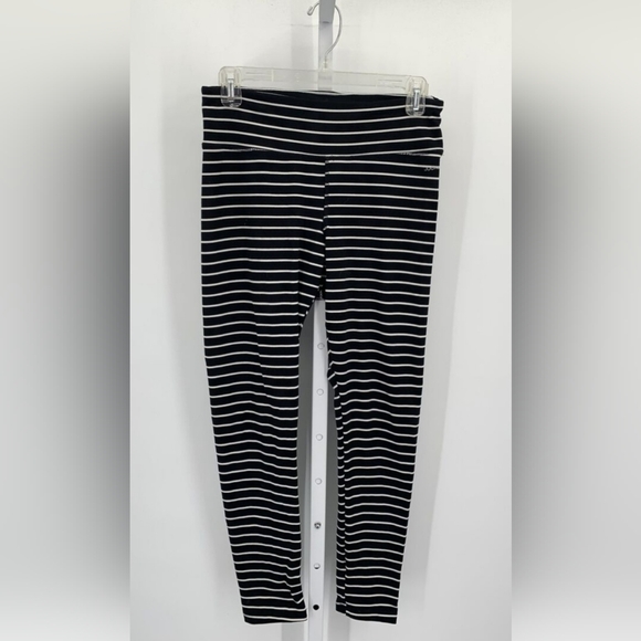 Jockey Pants - JOCKEY Women's Cotton Stretch Leggings Black & White Stripe Size Small